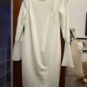Calvin Klein Collection White Long Sleeve Dress
